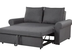 Beliani 2-Istuttava Vuodesohva Kangas Tummanharmaa Silda Cheap