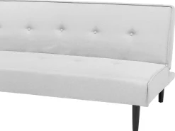 Beliani 3-Istuttava Vuodesohva Kangas Vaaleanharmaa Visby Cheap