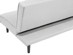 Beliani 3-Istuttava Vuodesohva Kangas Vaaleanharmaa Visby Cheap