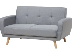 Beliani 2-Istuttava Vuodesohva Kangas Vaaleanharmaa Florli Sale