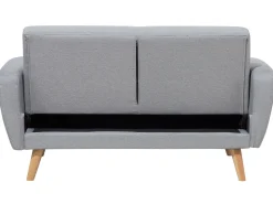 Beliani 2-Istuttava Vuodesohva Kangas Vaaleanharmaa Florli Sale