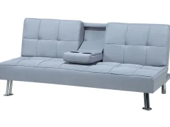 Beliani 3-Istuttava Vuodesohva Kangas Vaaleanharmaa Roxen Hot