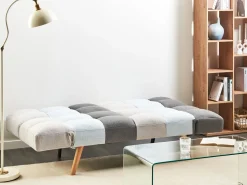 Beliani 3-Istuttava Vuodesohva Kangas Harmaa/Sininen Ingaro Best Sale