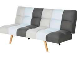 Beliani 3-Istuttava Vuodesohva Kangas Harmaa/Sininen Ingaro Best Sale