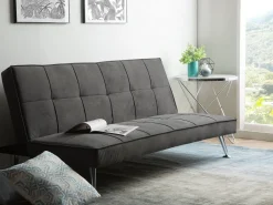 Beliani 3-Istuttava Vuodesohva Kangas Harmaa Hasle Clearance