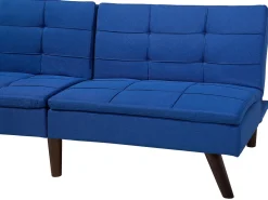 Beliani 3-Istuttava Vuodesohva Kangas Laivastonsininen Ronne Store