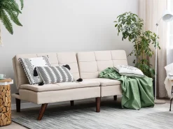 Beliani 3-Istuttava Vuodesohva Kangas Beige Ronne Shop