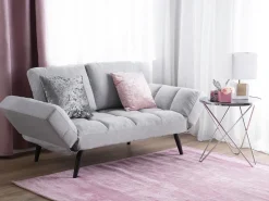 Beliani 2-Istuttava Vuodesohva Kangas Vaaleanharmaa Brekke Outlet