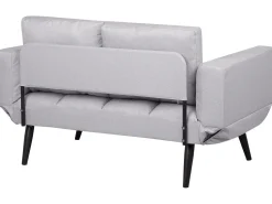 Beliani 2-Istuttava Vuodesohva Kangas Vaaleanharmaa Brekke Outlet