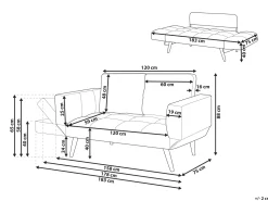 Beliani 2-Istuttava Vuodesohva Kangas Vaaleanharmaa Brekke Outlet