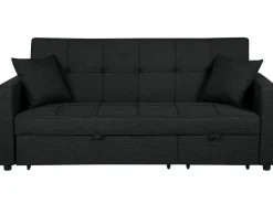 Beliani 3-Istuttava Vuodesohva Kangas Musta Glomma Flash Sale
