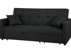 Beliani 3-Istuttava Vuodesohva Kangas Musta Glomma Flash Sale