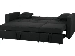 Beliani 3-Istuttava Vuodesohva Kangas Musta Glomma Flash Sale