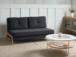 Beliani 2-Istuttava Vuodesohva Kangas Musta Edland Online