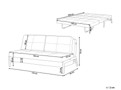 Beliani 2-Istuttava Vuodesohva Kangas Musta Edland Online