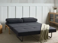Beliani 2-Istuttava Vuodesohva Kangas Musta Edland Online