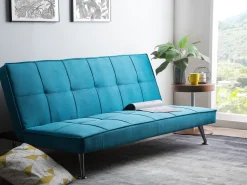 Beliani 3-Istuttava Vuodesohva Kangas Sininen Hasle Best