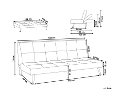 Beliani 3-Istuttava Vuodesohva Kangas Sininen Hasle Best