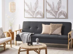 Beliani 3-Istuttava Vuodesohva Kangas Tummanharmaa Tjorn Flash Sale