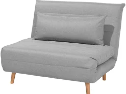 Beliani 1-Istuttava Vuodesohva Kangas Vaaleanharmaa Setten Best