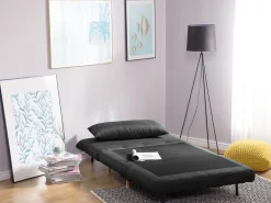 Beliani 1-Istuttava Vuodesohva Kangas Tummanharmaa Setten Clearance