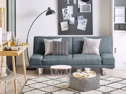 Beliani 2-Istuttava Vuodesohva Kangas Siniharmaa York Clearance