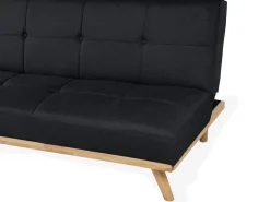 Beliani 3-Istuttava Vuodesohva Kangas Musta Froya Discount