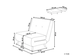 Beliani 1-Istuttava Vuodesohva Kangas Tummansininen Farris Cheap