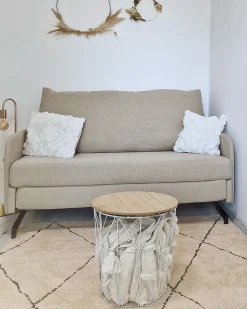 Beliani 2-Istuttava Vuodesohva Kangas Beige Belfast Outlet