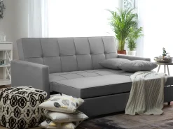 Beliani 3-Istuttava Vuodesohva Kangas Vaaleanharmaa Glomma Fashion