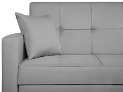 Beliani 3-Istuttava Vuodesohva Kangas Vaaleanharmaa Glomma Fashion