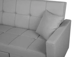 Beliani 3-Istuttava Vuodesohva Kangas Vaaleanharmaa Glomma Fashion