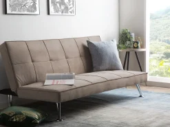 Beliani 3-Istuttava Vuodesohva Kangas Beige Hasle Online