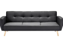 Beliani 3-Istuttava Vuodesohva Kangas Musta Florli Cheap