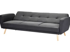 Beliani 3-Istuttava Vuodesohva Kangas Musta Florli Cheap