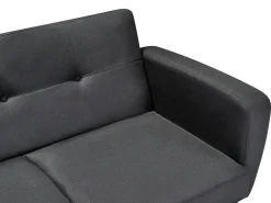 Beliani 3-Istuttava Vuodesohva Kangas Musta Florli Cheap