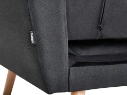 Beliani 3-Istuttava Vuodesohva Kangas Musta Florli Cheap