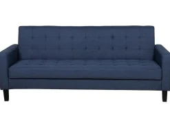 Beliani 3-Istuttava Vuodesohva Kangas Tummansininen Vehkoo Outlet