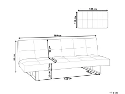 Beliani 3-Istuttava Vuodesohva Keinonahka Ruskea Derby Outlet