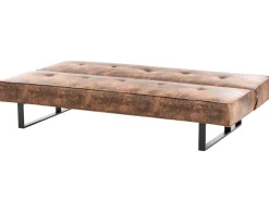 Beliani 3-Istuttava Vuodesohva Keinonahka Ruskea Derby Outlet