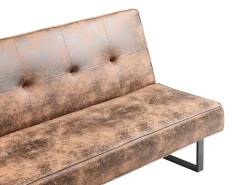 Beliani 3-Istuttava Vuodesohva Keinonahka Ruskea Derby Outlet