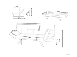 Beliani 3-Istuttava Vuodesohva Keinonahka Ruskea Bristol New