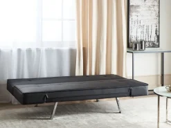 Beliani 3-Istuttava Vuodesohva Keinonahka Musta Bristol Clearance