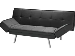 Beliani 3-Istuttava Vuodesohva Keinonahka Musta Bristol Clearance