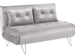 Beliani 2-Istuttava Vuodesohva Sametti Harmaa Vestfold Cheap
