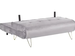 Beliani 2-Istuttava Vuodesohva Sametti Harmaa Vestfold Cheap