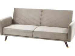 Beliani 3-Istuttava Vuodesohva Sametti Ruskeanharmaa Senja Clearance