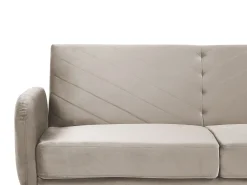 Beliani 3-Istuttava Vuodesohva Sametti Ruskeanharmaa Senja Clearance