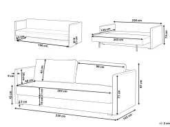 Beliani 3-Istuttava Vuodesohva Sametti Säilytystila Smaragdinvihrea Eksjo Best Sale