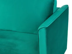 Beliani 3-Istuttava Vuodesohva Sametti Säilytystila Smaragdinvihrea Eksjo Best Sale